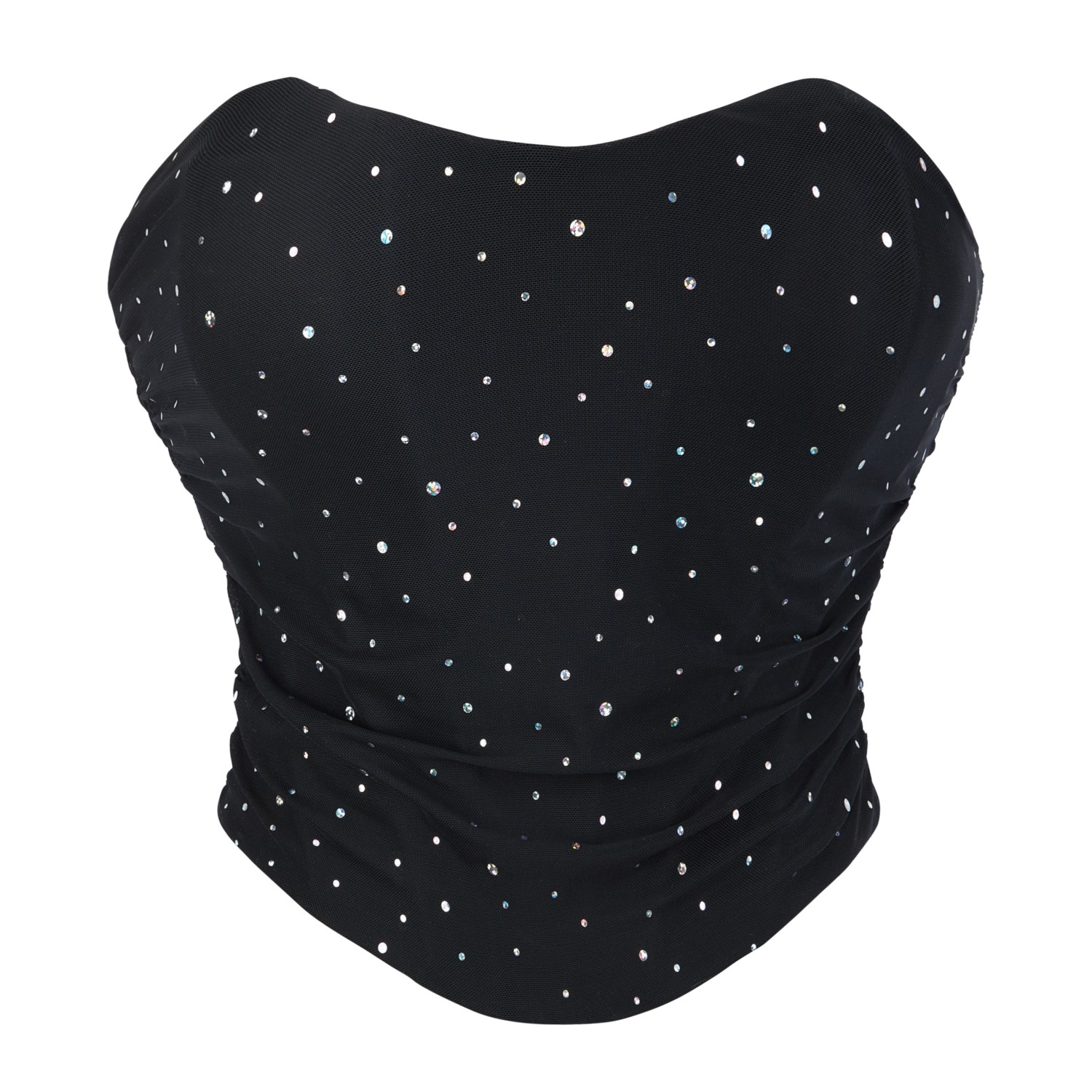 Women Black Overbust Corset Crop Tube Top Female  Bustier Top